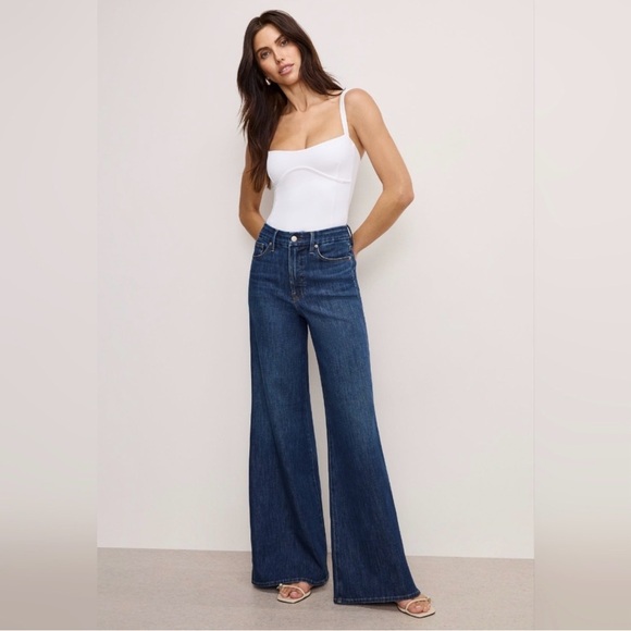 Good American Denim - Good American Blue Soft Tech Good Waist Palazzo Jeans 6/28